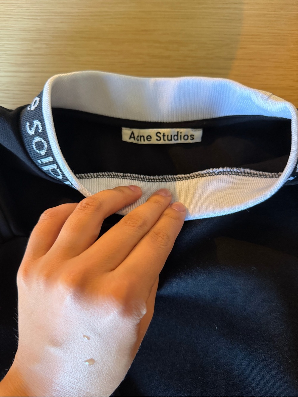 Acne Studios Black Shirt with White Collar Trim
